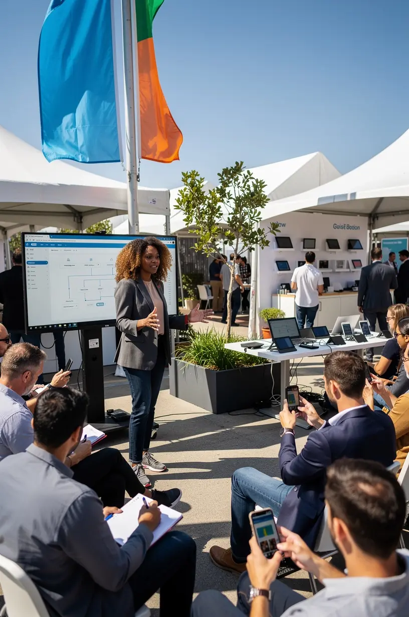 Illustration depicting automated collaboration in software processes.